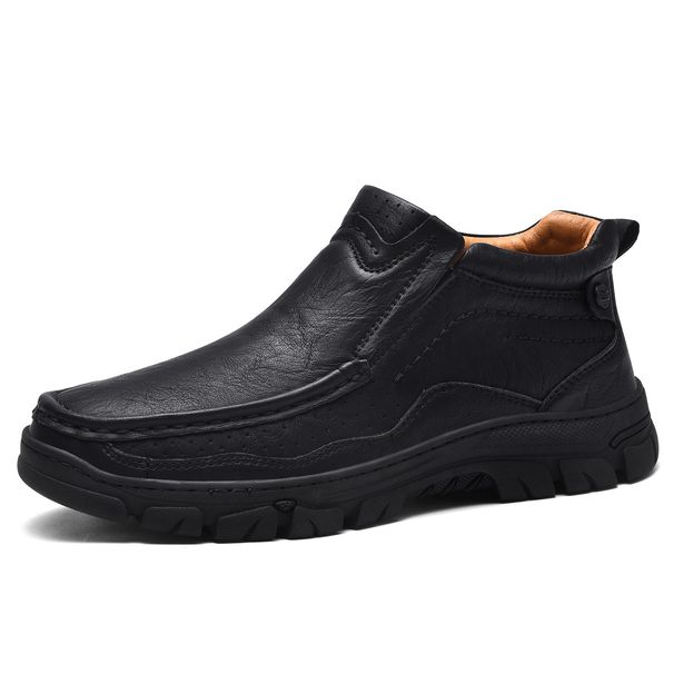 Men's Casual Shoes Short Boots Outdoor Casual Men's Boots Trendy Leather Casual Leather Shoes Men's Shoes_viptrois.com