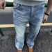 Men's Clothing New A Line Washed Blue Straight Loose Cleanfit Jeans_viptrois.com