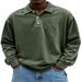 2026 European-USA Style Fashion Top Tee T-Shirt Men Lapel Half Button Pure Color Long Sleeve Casual Washing Do Old Vintage POLO Shirt S-5XL_viptrois.com