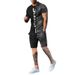 2025 Summer Round Neck Short Sleeve Shorts 3D Printing Slim Fit Casual Sports Set Men's_viptrois.com