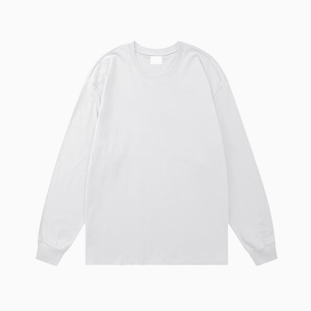 280g Long Sleeved 2024 Summer New Trendy Brand Pure Cotton American Loose Fit Shirt Men's T-shirt_viptrois.com