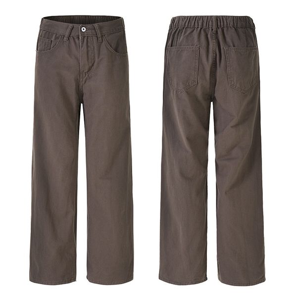 Nordmann Xxbro Men's Clothing#Winter Fleece-Lined Melard Cleanfit Trendy Brand Casual Versatile High-Waisted Flared Pants_viptrois.com