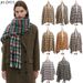 Unisex Autumn and winter bristle short beard small plaid scarf shawl_viptrois.com