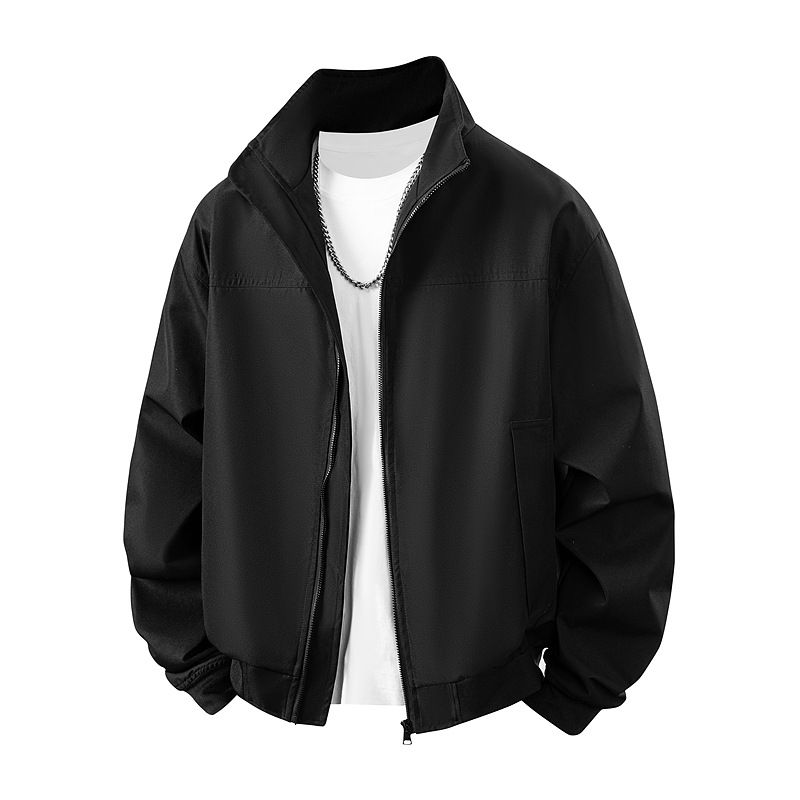 Men's Casual Jacket Slim Fit Stand Collar Lightweight Zipper Spring Autumn Outerwear Fashion Trends_viptrois.com