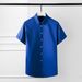 Men's Rose Gold & Bronze Embellished Short Sleeve Casual Shirt Fashionable Printed Polyester Shirt For Summer White Black_viptrois.com