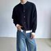 Autumn And Winter Vintage Cardigan Casual Loose Contrasting Button Jacket Knitted Sweater_viptrois.com