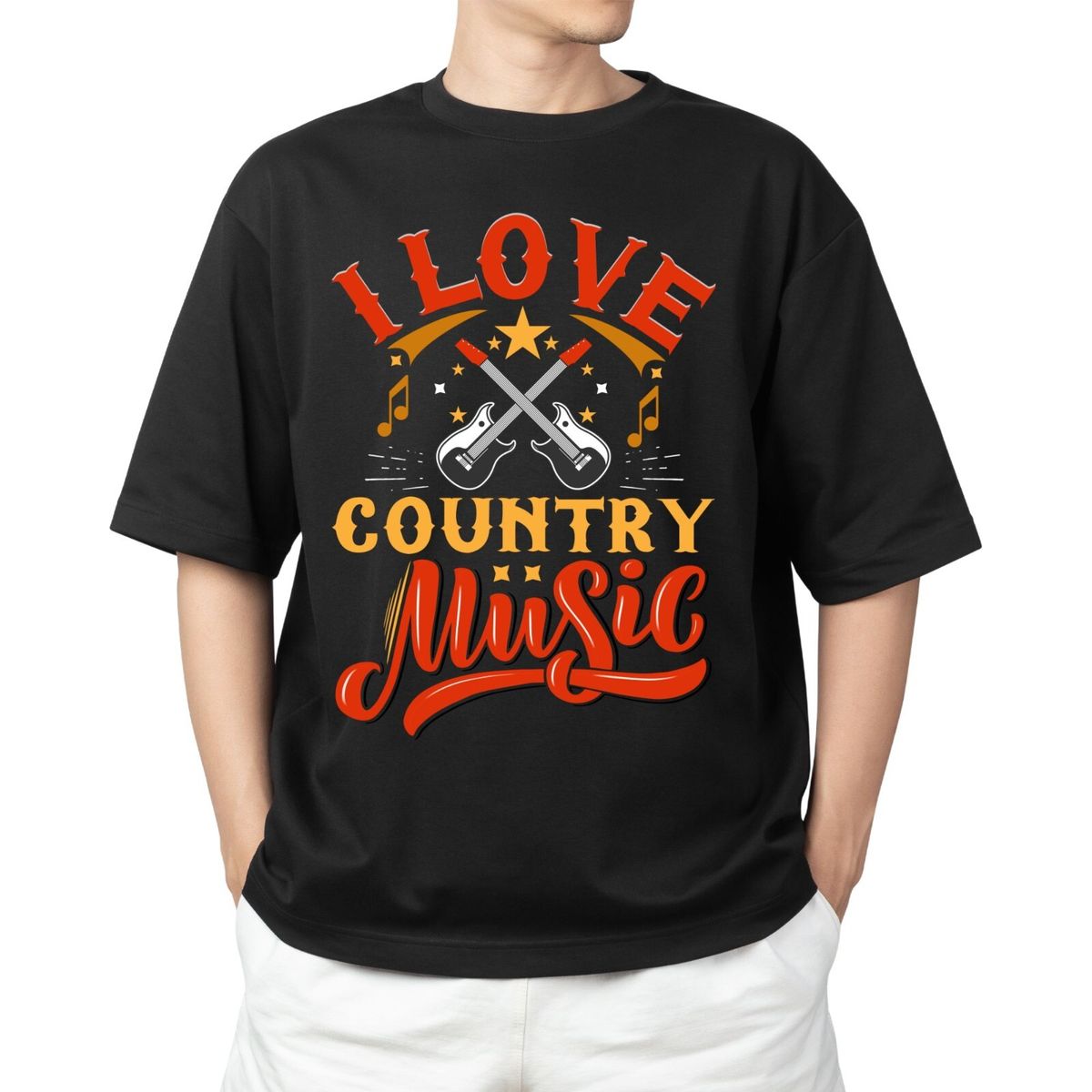 I Love Country Music T-Shirt Mens Womens Tees Top Men's Women's Tops Tees – Classic Western Tee For Country Music Fans_viptrois.com
