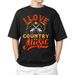 I Love Country Music T-Shirt Mens Womens Tees Top Men's Women's Tops Tees – Classic Western Tee For Country Music Fans_viptrois.com