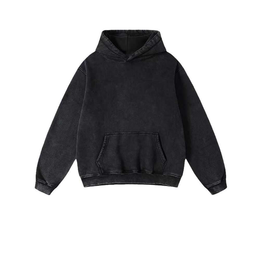 Oversized Washed Hoodie – Heavyweight Brushed Cotton, Unisex Vintage Streetwear (5 Distressed Colors, Acid Wash Finish)"_viptrois.com