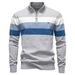 High Quality Fashion Casual Pullover Men's Cotton Stand Collar Half Zipper Splicing Long Sleeve Slim Keep Warm Sweater_viptrois.com