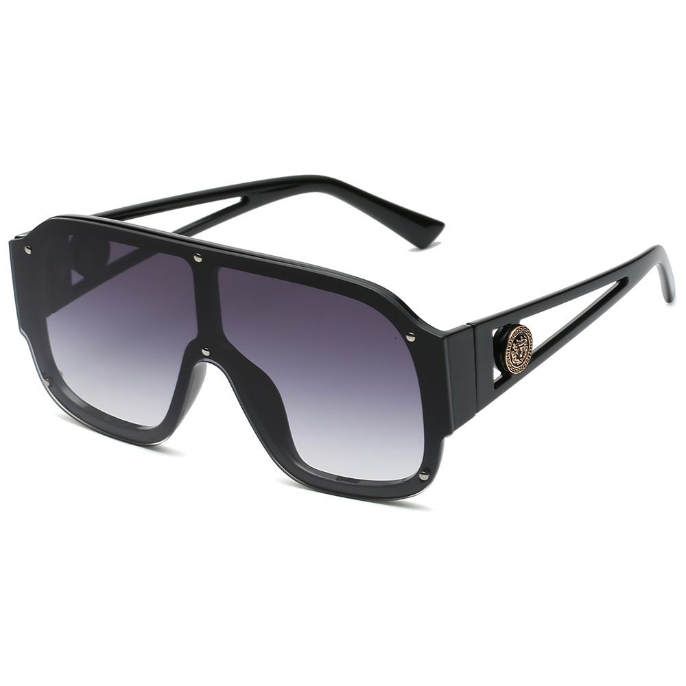 Men's Sunglasses Retro Oversized Integrated Sunglasses For Men, High End Women's Large Frame, Fashionable Beauty Head Cross Border Sunglasses_viptrois.com