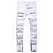 Cross-border Supply White Stretch Denim Jeans With Stylish Zipper Decoration, Slim-fit, Mid-rise Men's Pants_viptrois.com