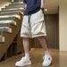 Men's Cargo Shorts Summer Trendy High Street Style Large Pockets Sporty Taslon Casual Five Point Bottoms_viptrois.com