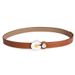 Belt for women Casual simple Daisy thin waistband Smooth button dress belt_viptrois.com