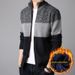 Loom Cross-Border Foreign Trade Dropshipping Autumn Winter Men's Zipper Fleece Lined Thickened Knitted Cardigan Stand Collar_viptrois.com