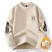 Men’s Double-Layer Fleece Sweatshirt – Retro Inspired Crewneck Pullover (Black/Green/Charcoal/Khaki, M-3XL)_viptrois.com