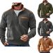 "2025 Men's Casual Jacket Autumn And Winter Fleece Hoodie Pullover Color-blocking Zipper Shirt._viptrois.com