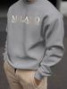 Spring And Autumn Men's Casual Loose Simple Fashion MILANO Letter Print Round Neck Long Sleeve Hoodie_viptrois.com