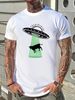 Cosmic Society UFO Alien Abduction T Shirt Youth Beam Flying Cow Toddler Comfortable Top For Everyday Wear Versatile Soft Graphic Summer_viptrois.com