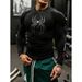 Men's Clothing Quick Drying Printed Sports T-Shirt Long Sleeved Casual Fitness Running Top Tight Fitting_viptrois.com