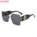 New Metal Wide Leg Sunglasses For Women Big Face Slimming Square Frame Fashion Sunglasses Sun Protection And UV Protection_viptrois.com