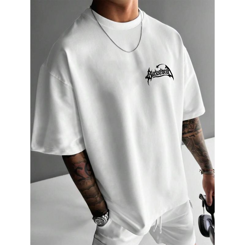 Men's Clothing Men's Spring 230G 100% Cotton T Shirt, Trendy Brand, Star Print, Small Pattern, Casual Trendy T Shirt_viptrois.com