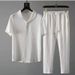 Summer New Trendy Set Men's Thin Korean Short Sleeved Pants Fashion Sports Set_viptrois.com