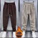 Men's Corduroy Relaxed Fit Pants – Fleece-Lined Winter Casual Trousers With Drawstring Waist (Black/Brown/Khaki, Sizes M-3xl)_viptrois.com
