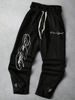 Men's Clothing Men's Trendy Streetwear Athletic Style INS High Street Style Black Two-piece Design Sweatpants With Zipper Detail._viptrois.com