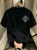 100% Cotton Men Casual T-shirt Geometric Framed VOGUE Text Print Crew Neck Short Sleeve Daily Streetwear Top_viptrois.com
