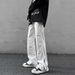 boy European And High Street Vibe Men Autumn White Feel Slightly Flared Wide Leg Floor-Length Pants Trendy Brand American_viptrois.com