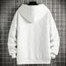 Spring And Autumn New Cardigan Sweater Hooded Jacket Zipper Men's Trendy Ins Top Jacket White_viptrois.com