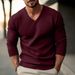 Men's Clothing Knitted Sweater V Neck Slim Thin Men's Slim Fit V-Neck Knit Sweater Lightweight Long Sleeve Pullover For Autumn & Winter_viptrois.com