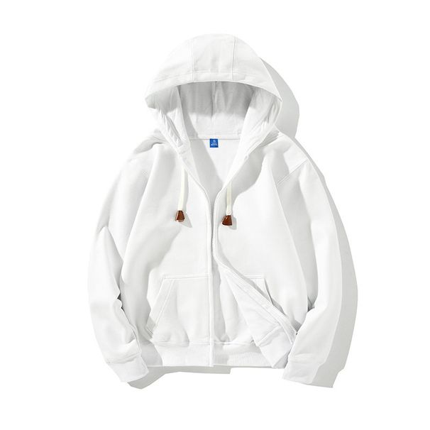 Pure Pure 430g Ultra Soft Velvet Regular Shoulder Solid Color Winter Fleece-Lined Hooded Cardigan Men's Zipper Sweatshirt Class_viptrois.com