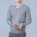 Pure 2025 Autumn Winter New Korean Style V-Neck Plus Size Knitted Youth Loose Solid Color Men's Base Sweater_viptrois.com