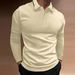 Men's Slim-Fit Performance Polo Shirt Moisture-Wicking Polyester, Wrinkle-Resistant, Long Sleeve For Gym & Casual Wear_viptrois.com