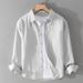 Pulse Pulse Pure Cotton Long Sleeve Simple Casual Loose Base Layer Youth Versatile White Comfortable Men's Shirt 9122_viptrois.com