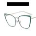 Women's Eyeglasses Metal Cat Eye Glasses Frame New Flat Glasses Plain Anti Blue Light Can Be Matched With Myopia Glasses Frame_viptrois.com