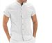 2025 New Style Men's Cardigan With Stand Collar, Short-sleeved Shirt, Cotton And Linen, For Men_viptrois.com
