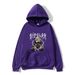 Gothic Bear Print Hooded Sweatshirt - Y2K Retro Style Fleece-Lined Unisex Pullover For Teens, Oversized Fit, Soft Polyester, Streetwear Casual_viptrois.com