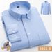 Men's Oxford Cotton Checkered Shirt, Slim Fit Long Sleeve Button-Up Shirt, Breathable Business Casual Plaid Shirt With Korean Style Tailoring_viptrois.com