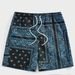 Men's Loose Athletic Shorts Street Style Paisley Print Trendy Casual Beach Pants Five Point Pants_viptrois.com