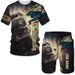 Russian Bear 3D Print Men's Summer Sportswear Set Casual Short Sleeve T-Shirt Fashionable Streetwear_viptrois.com
