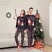 Christmas Santa Snowman Snowflake letters Christmas family suit printed homewear pajamas_viptrois.com