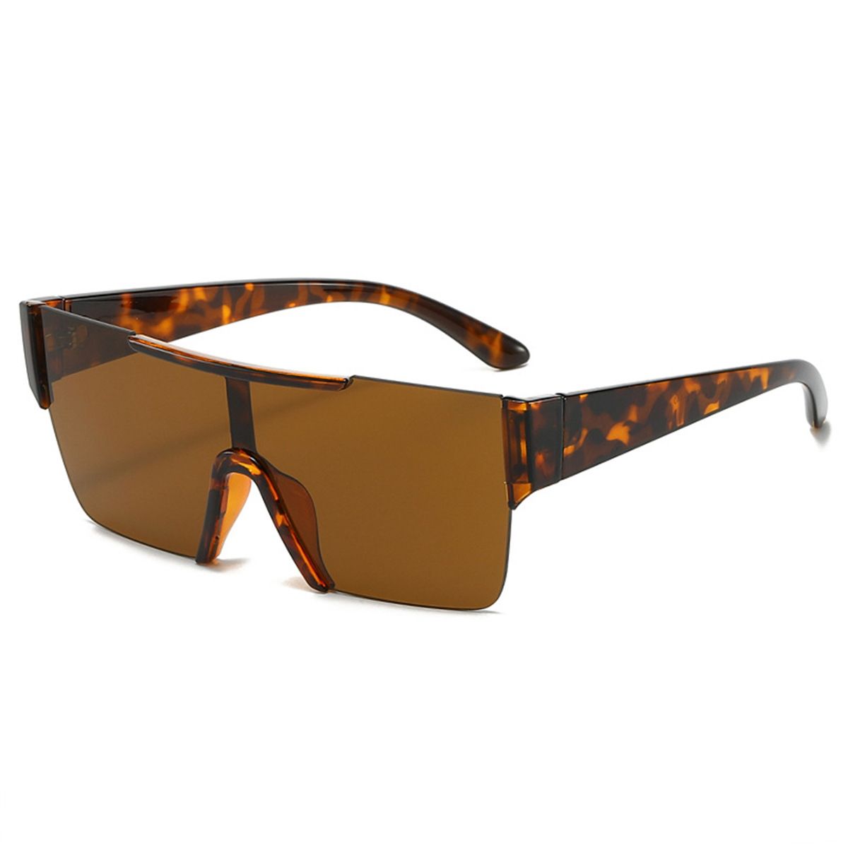 Men's Sunglasses Integrated Large Frame Sunglasses Uv400 Women's High End Anti Ultraviolet Fashion Square Frameless Sunglasses_viptrois.com