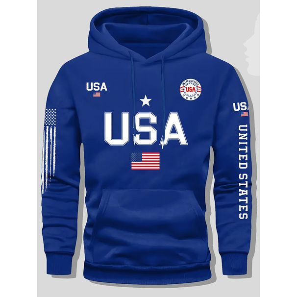 Cross-Border Foreign Trade American Style Trendy Brand USA Printed Hooded Sweatshirt Men's Fashion 2025 Loose Versatile_viptrois.com