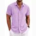 2025 Men's Linen Short-sleeved T-shirt, Loose Sweatshirt, Pure Color Cotton And Linen Shirt_viptrois.com