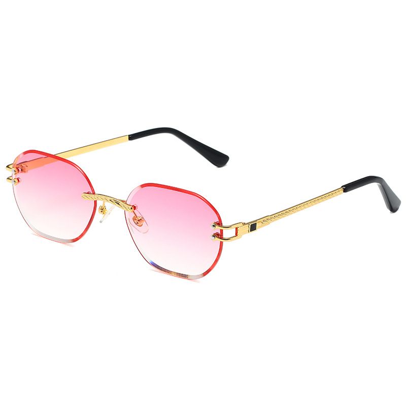 Fashion Frameless Metal Sunglasses - Small Frame (Trendy Unisex Glasses For Women & Men)_viptrois.com