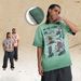 Men's Distressed Ripped Washed T-Shirt, American Style Trendy Short Sleeve Top_viptrois.com
