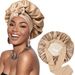 Hijab & Turban Elastic Double Layer Women's Satin Sleeping Cap With Wide Brim Large Beauty Hair Care Cap Double Sided Wearable Ribbon Round Hat_viptrois.com